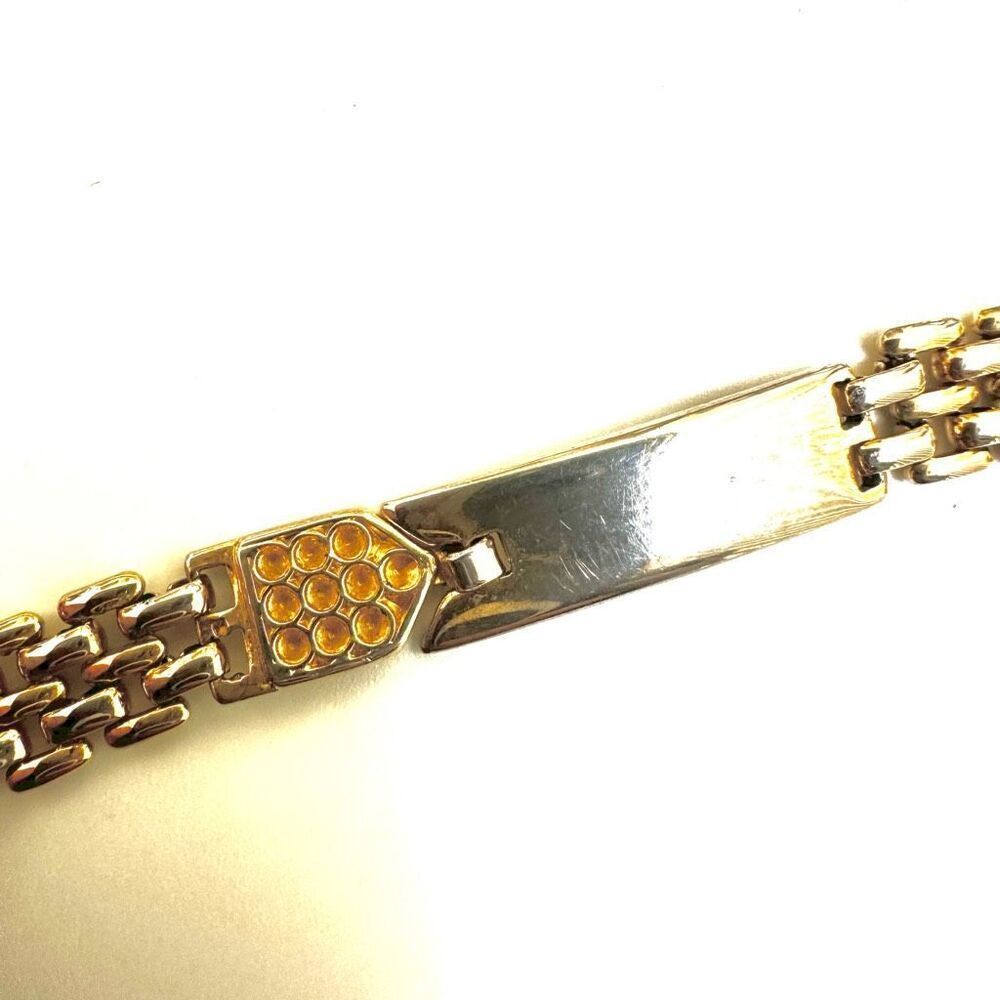Gold tone vintage chain ID bracelet - Picture 4 of 9